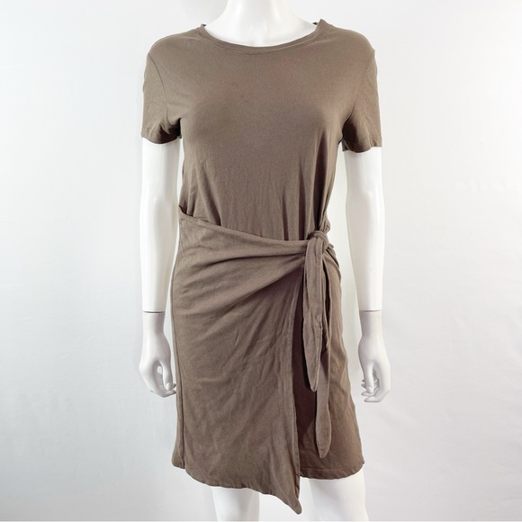 Rails Brown Short Sleeve EDIE Tie Waist T-Shirt Dress in Canteen Size XS - Picture 2 of 8